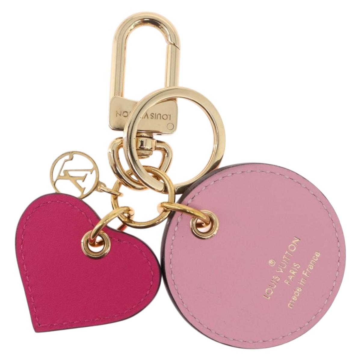 LOUIS VUITTON Vernis Porte Cles Valentine Heart Charm Pink M00268 Auth gh2188M