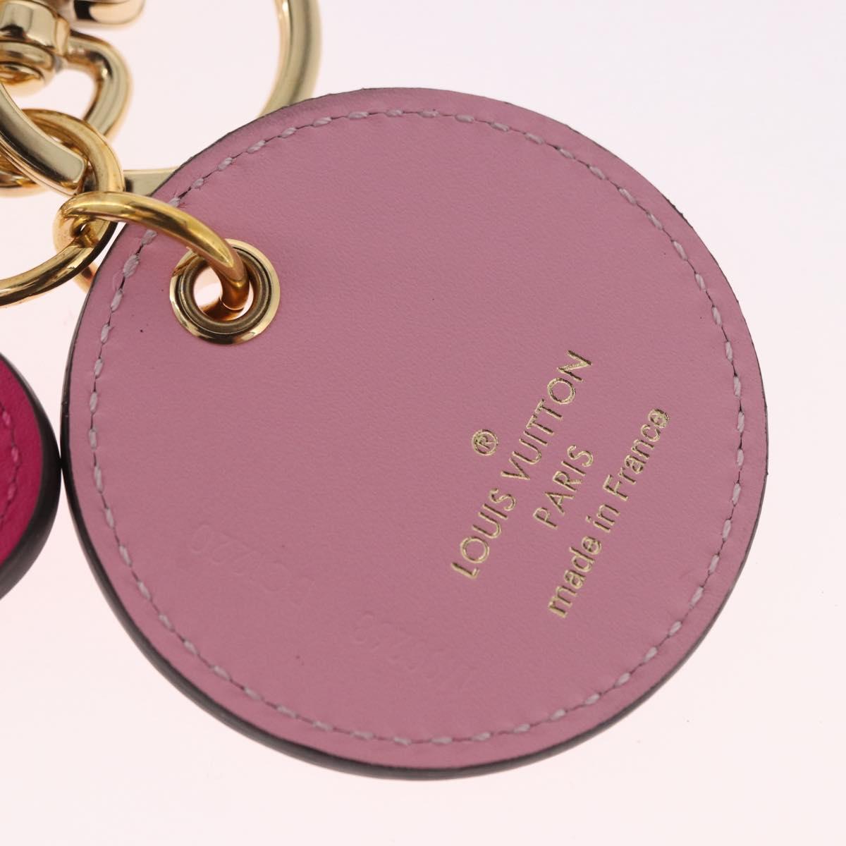 LOUIS VUITTON Vernis Porte Cles Valentine Heart Charm Pink M00268 Auth gh2188M