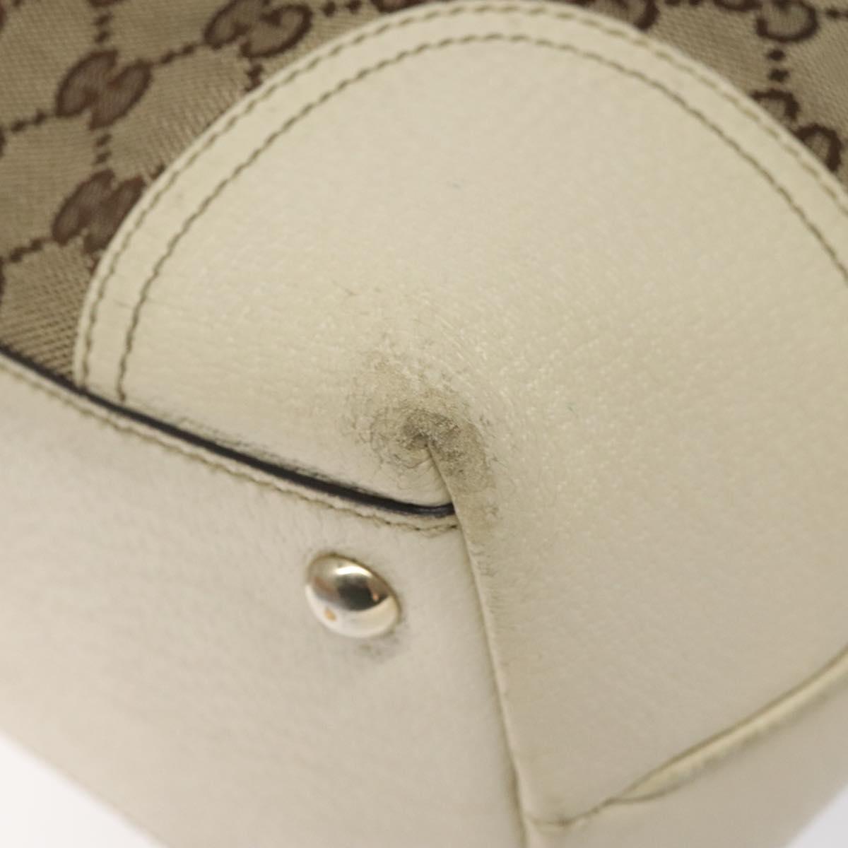 GUCCI GG Canvas Web Sherry Line Tote Bag Beige Gold 181779 Auth gh219