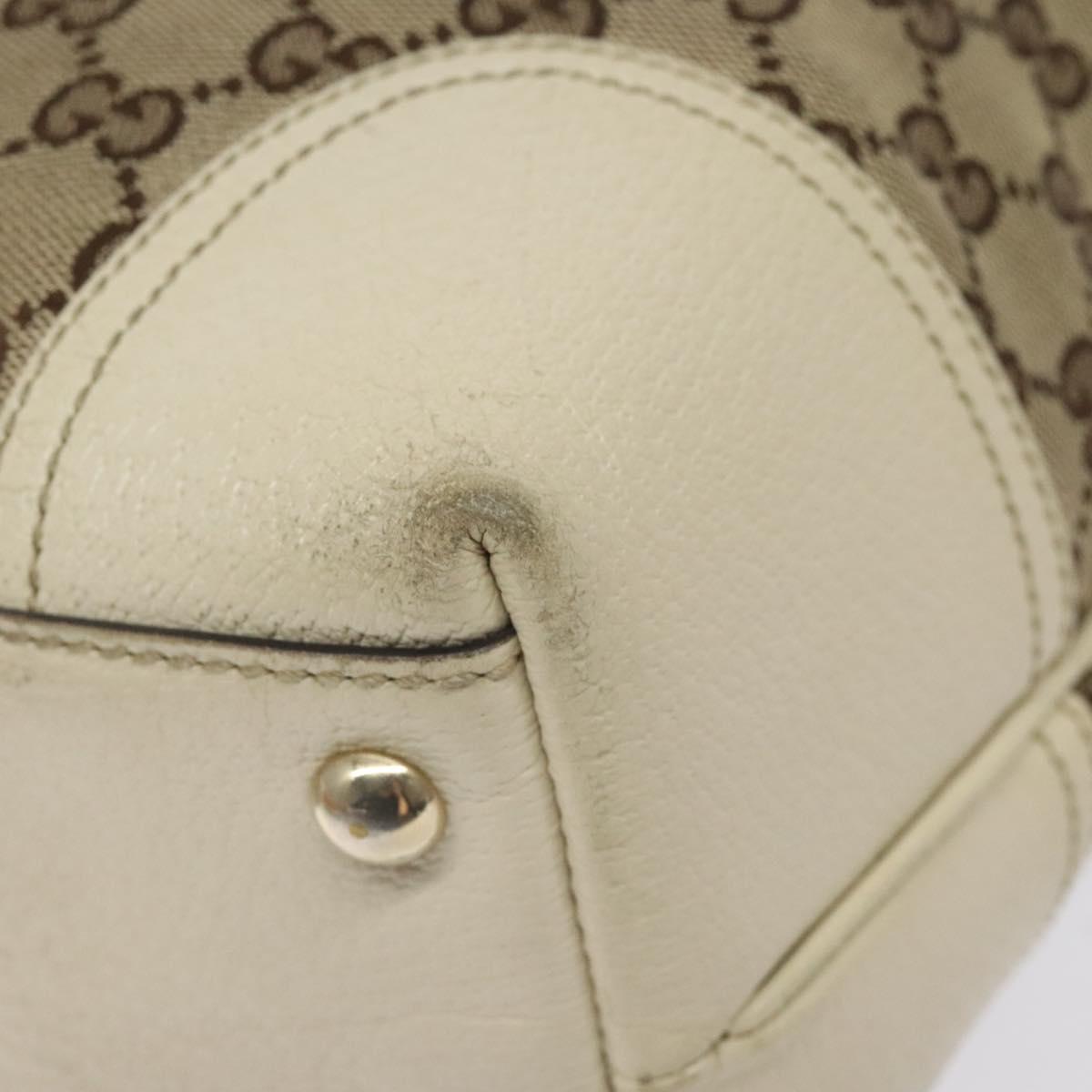 GUCCI GG Canvas Web Sherry Line Tote Bag Beige Gold 181779 Auth gh219