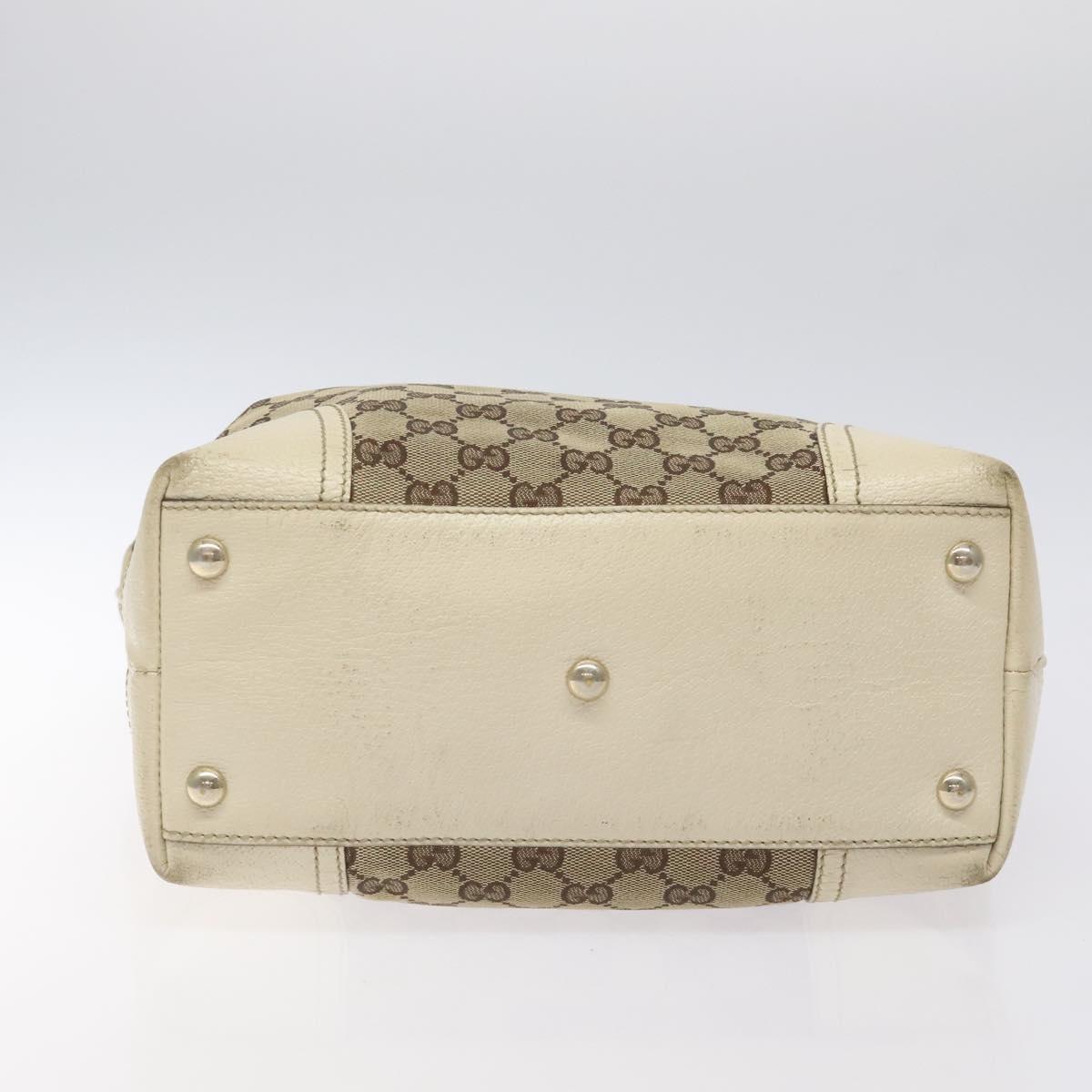 GUCCI GG Canvas Web Sherry Line Tote Bag Beige Gold 181779 Auth gh219