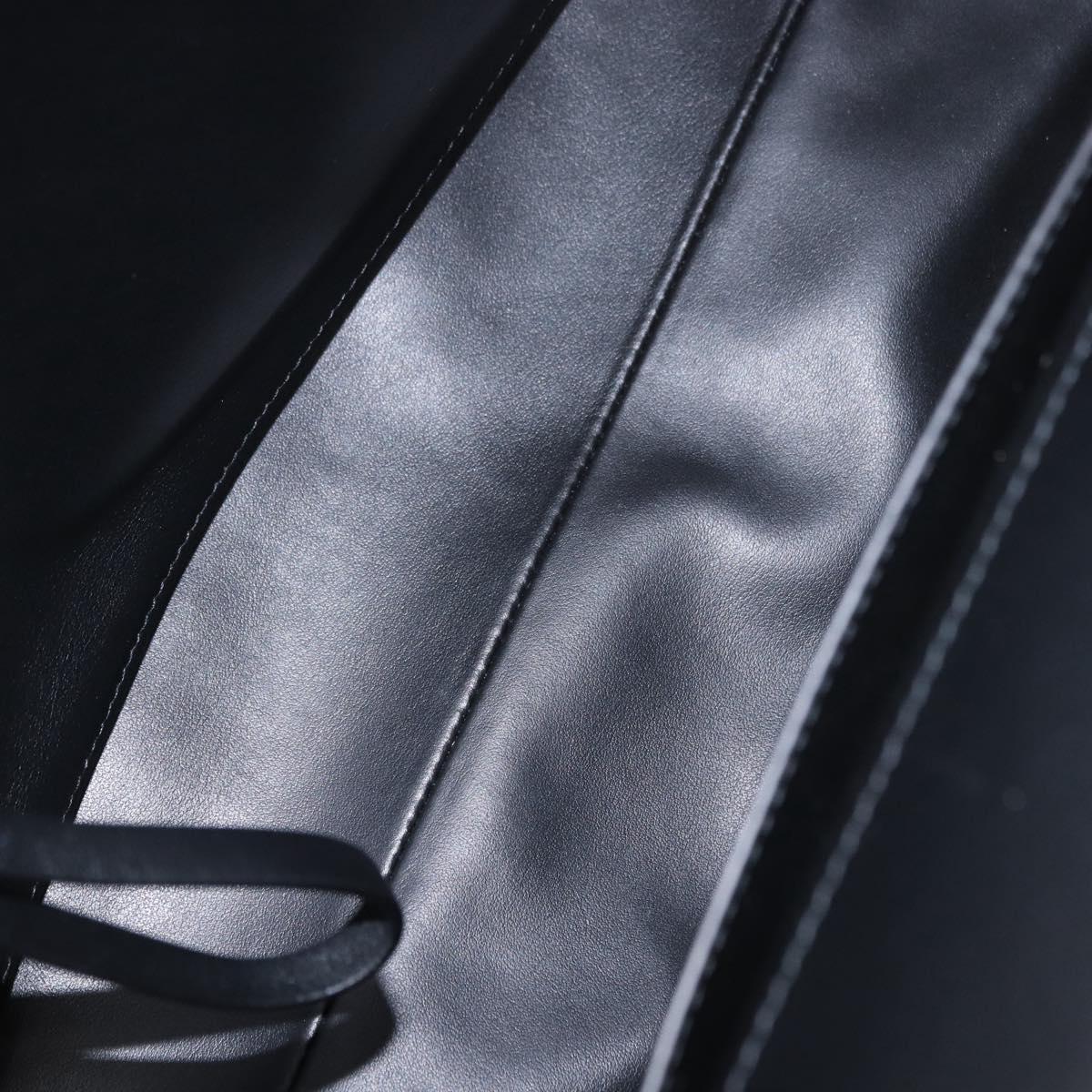 Salvatore Ferragamo Gancini Studio Bag Leather 2way Black Gold Auth gh2193V