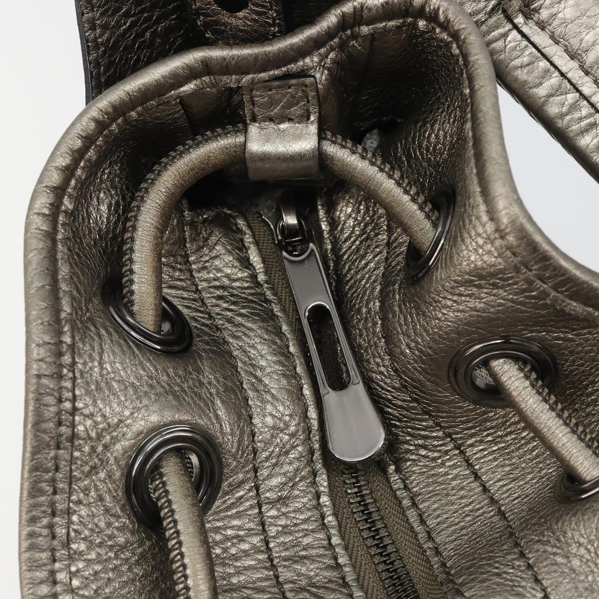 BURBERRY Nova Check Shoulder Bag Canvas Gray Silver Auth gh2198A