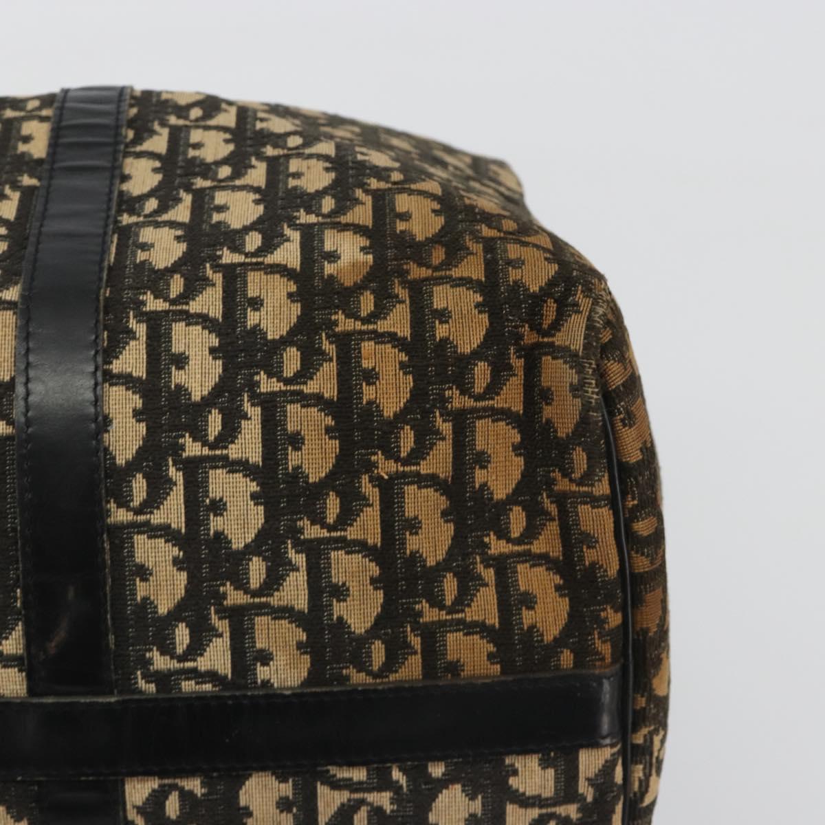 Christian Dior Trotter Canvas Boston Bag Navy Silver Auth gh2199