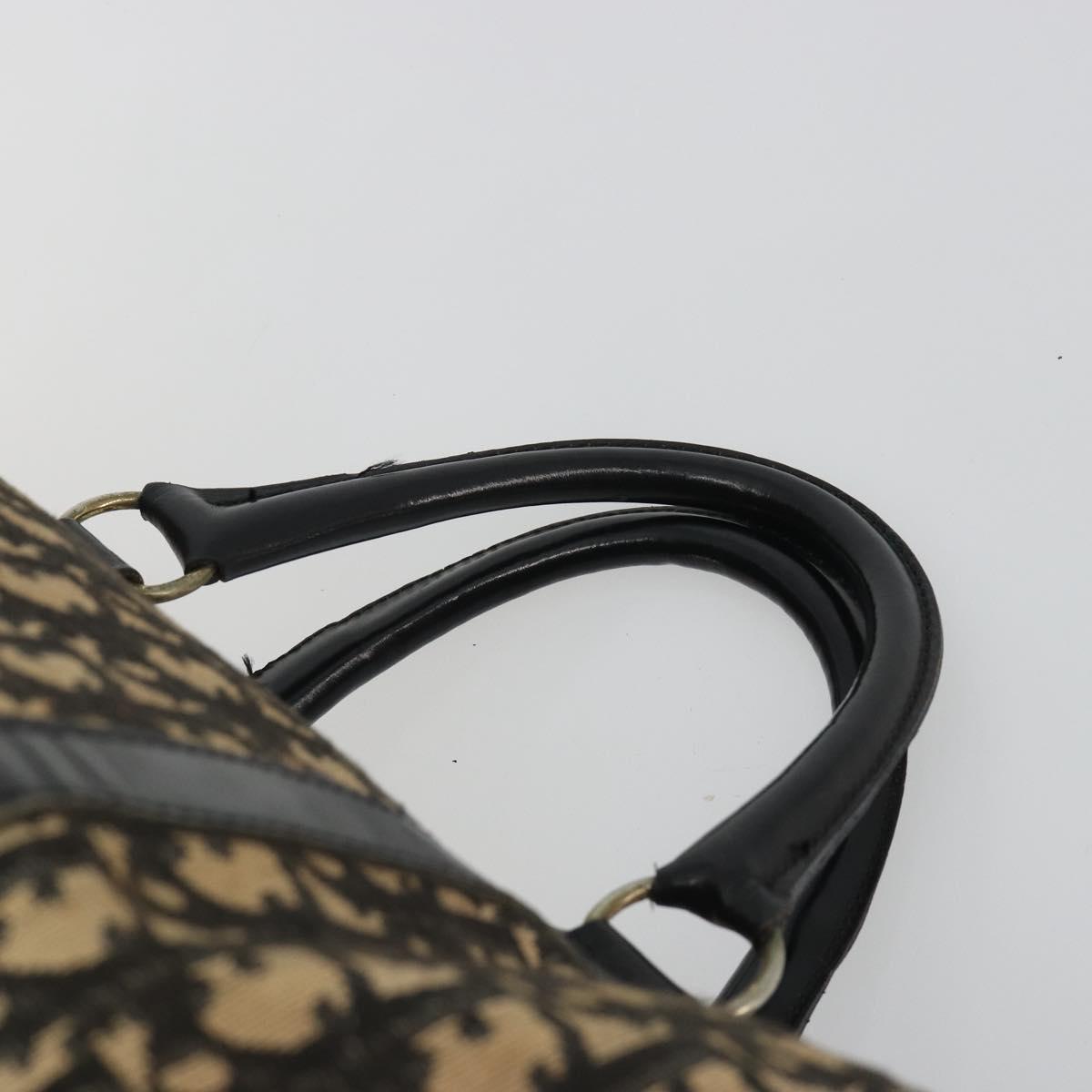 Christian Dior Trotter Canvas Boston Bag Navy Silver Auth gh2199