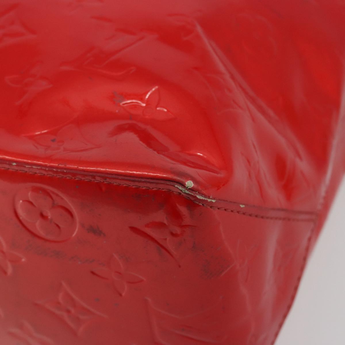 LOUIS VUITTON Monogram Vernis Reade MM Hand Bag Red Rouge M91086 LV Auth gh2202