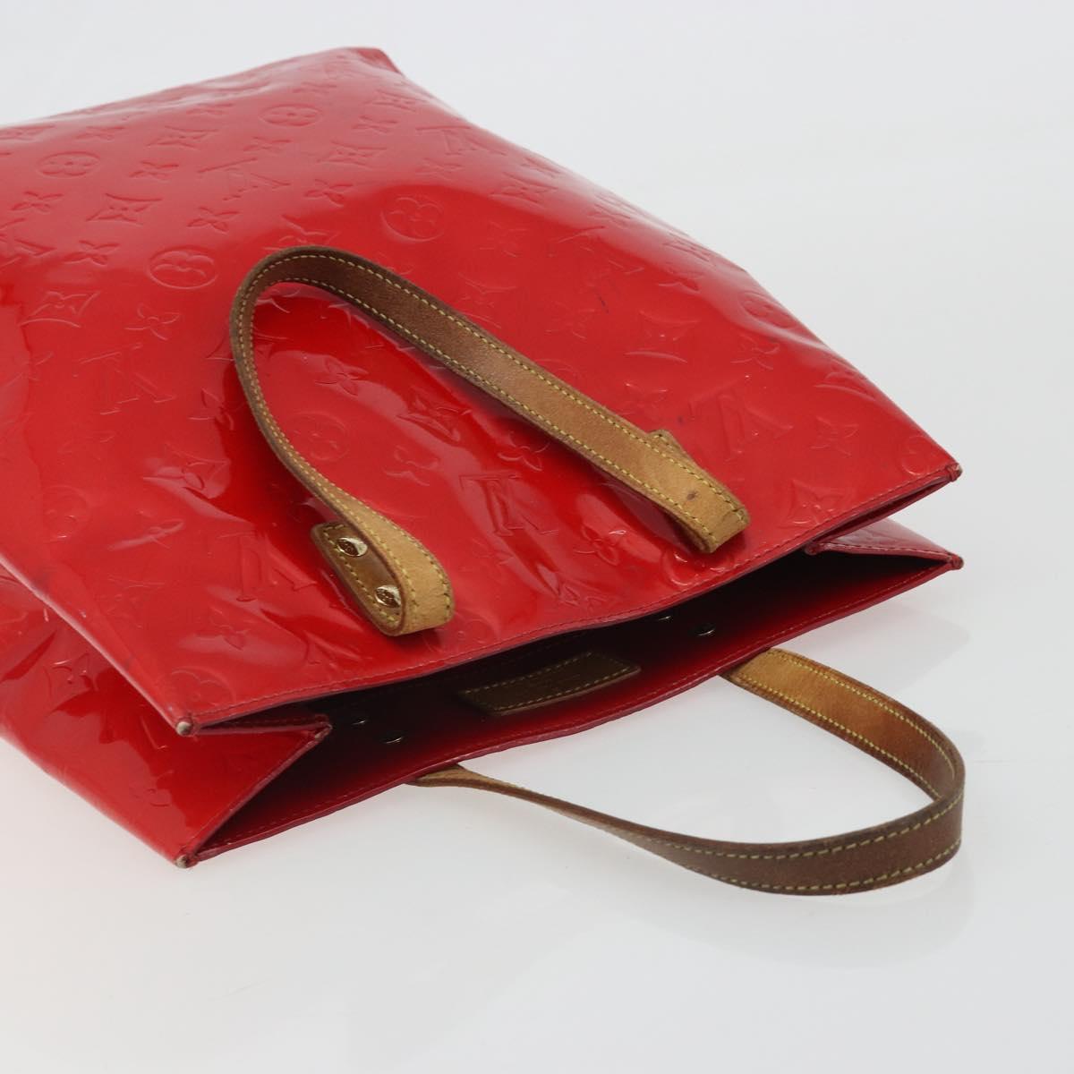 LOUIS VUITTON Monogram Vernis Reade MM Hand Bag Red Rouge M91086 LV Auth gh2202
