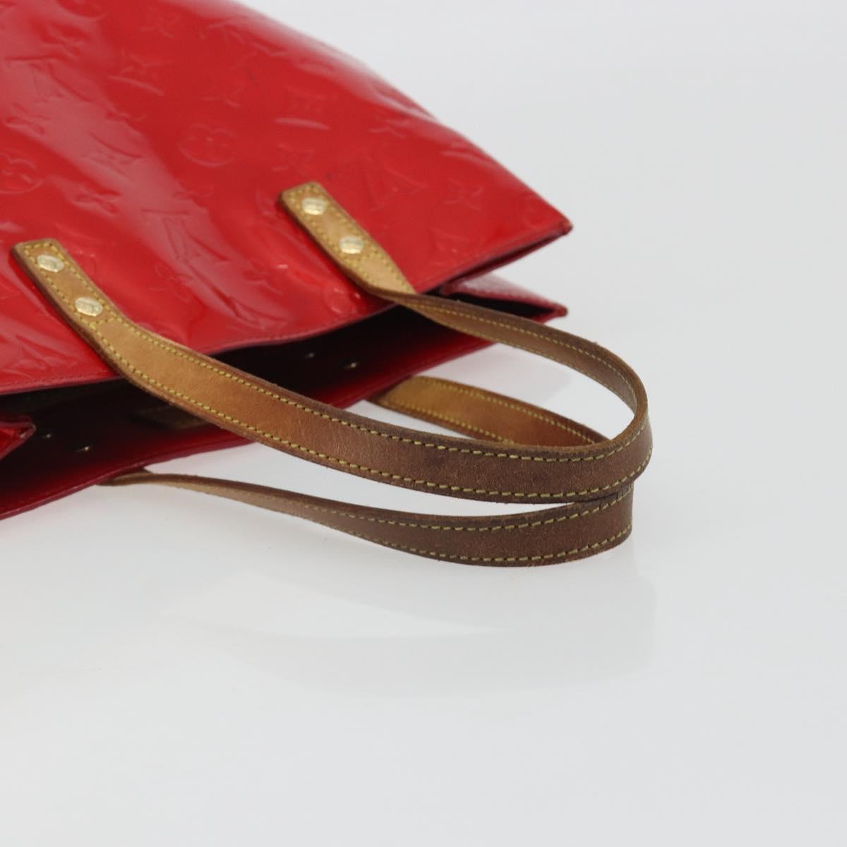 LOUIS VUITTON Monogram Vernis Reade MM Hand Bag Red Rouge M91086 LV Auth gh2202