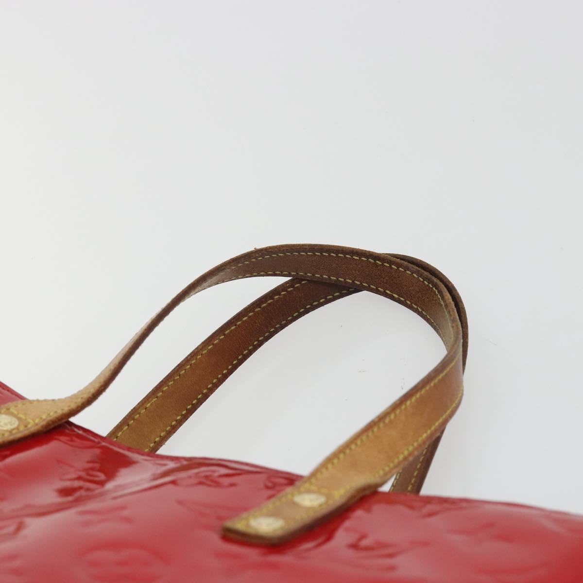 LOUIS VUITTON Monogram Vernis Reade MM Hand Bag Red Rouge M91086 LV Auth gh2202