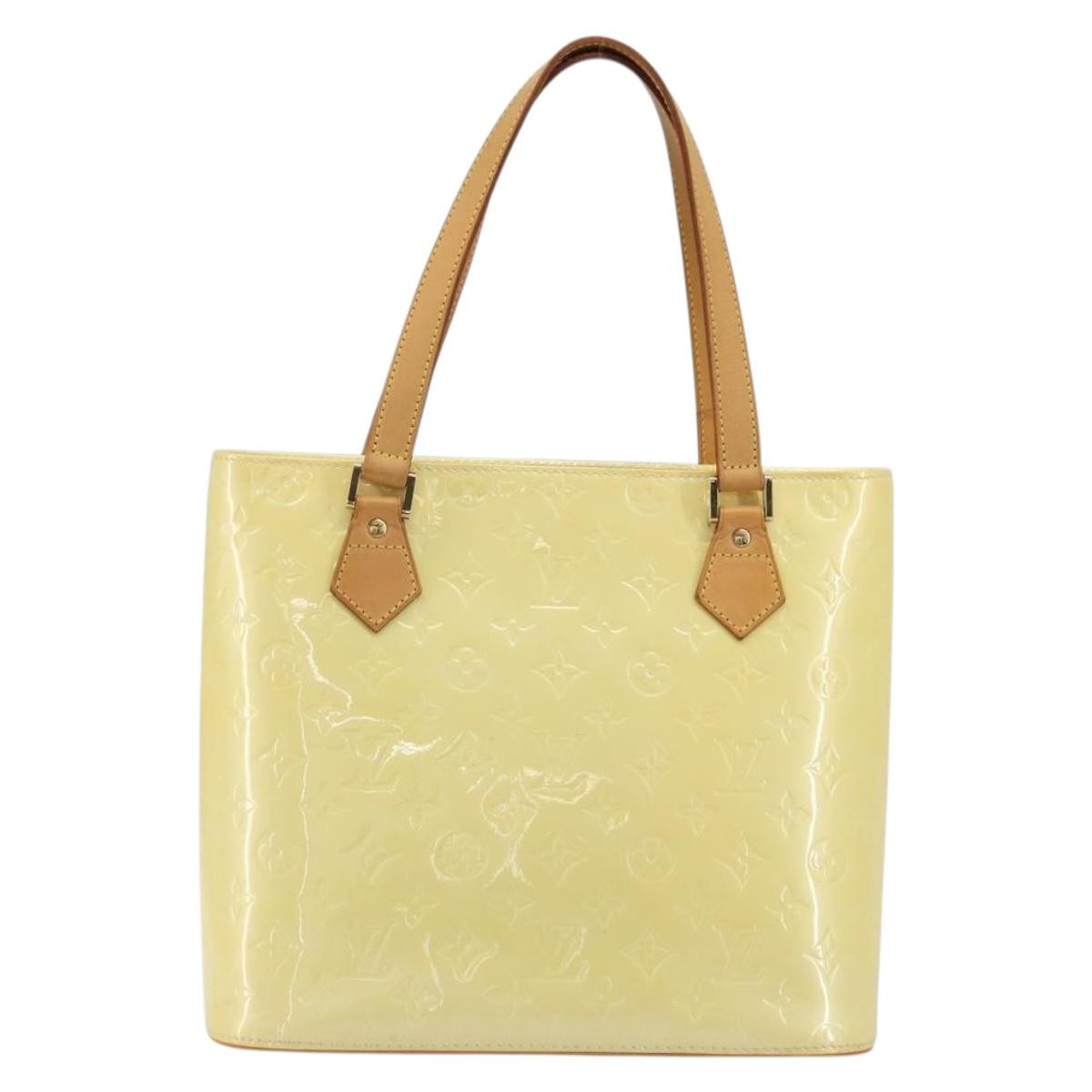 LOUIS VUITTON Monogram Vernis Houston Hand Bag Perle M91342 LV Auth gh2203A