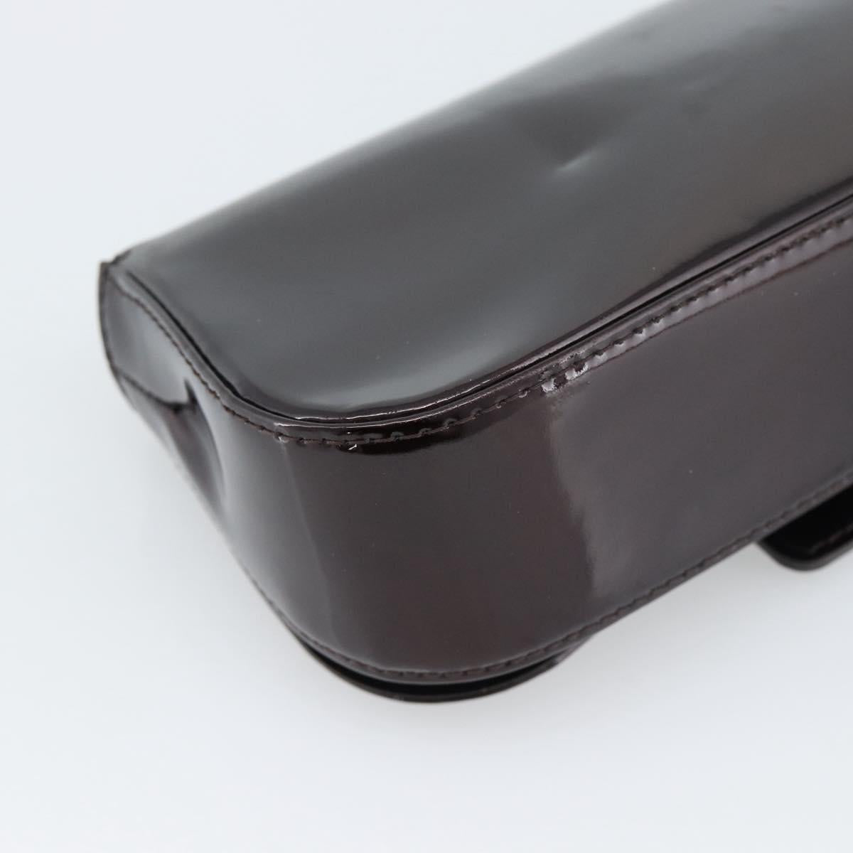 LOUIS VUITTON Vernis Pochette Sob Clutch Bag Amarante M93728 LV Auth gh2204