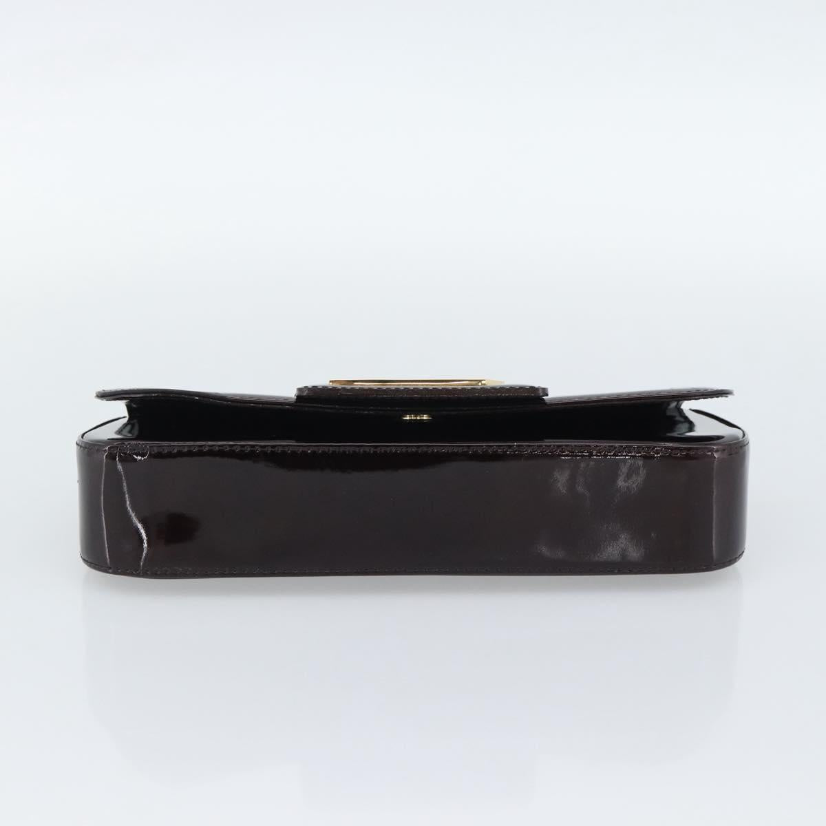 LOUIS VUITTON Vernis Pochette Sob Clutch Bag Amarante M93728 LV Auth gh2204