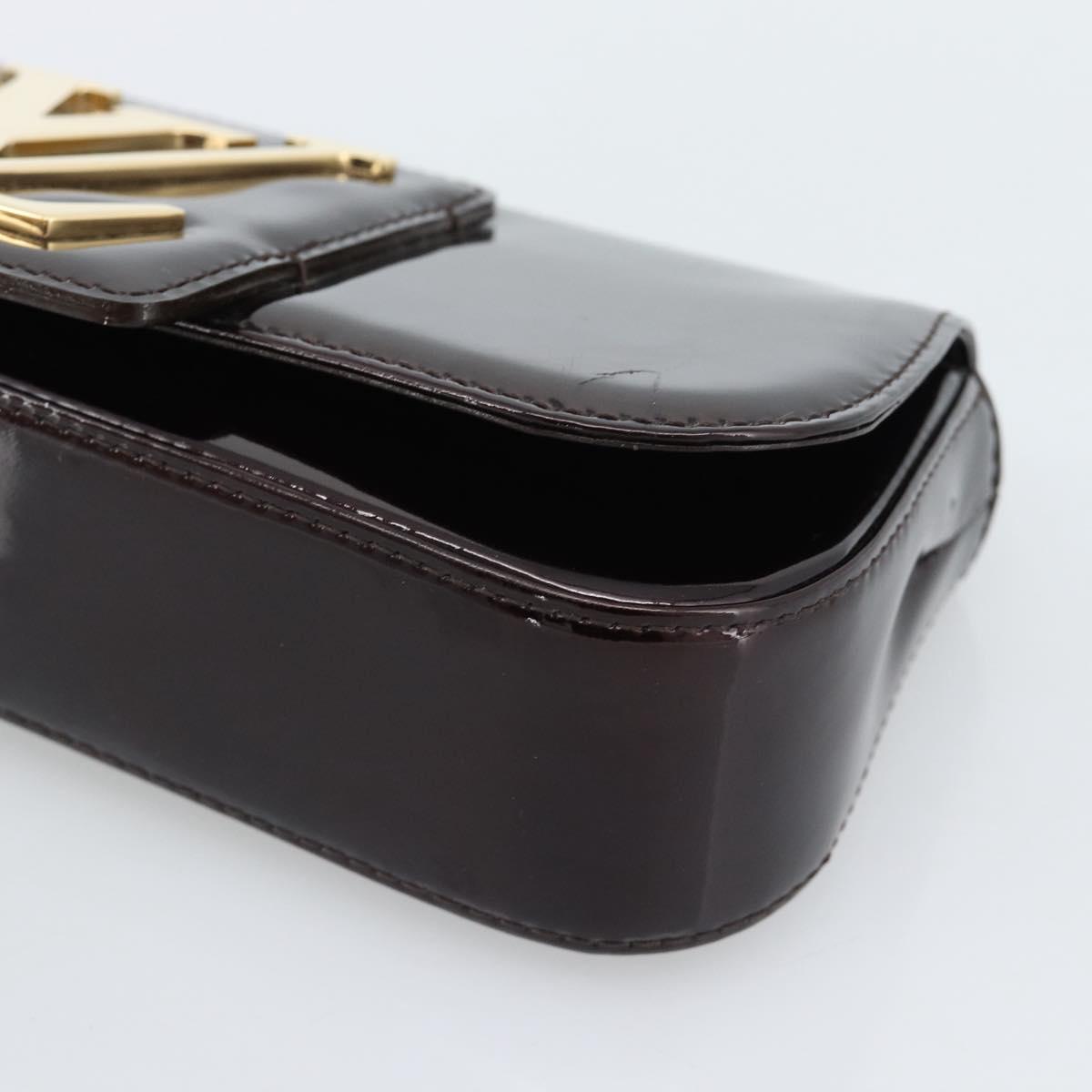 LOUIS VUITTON Vernis Pochette Sob Clutch Bag Amarante M93728 LV Auth gh2204