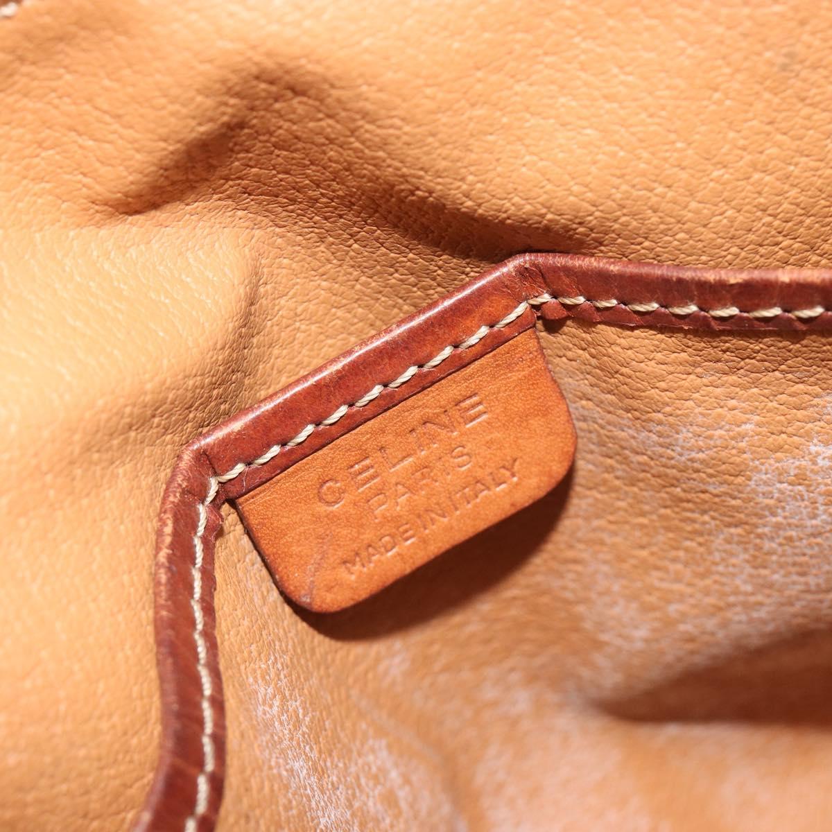 CELINE Macadam Canvas Hand Bag PVC Leather 2way Brown Gold Auth gh2206