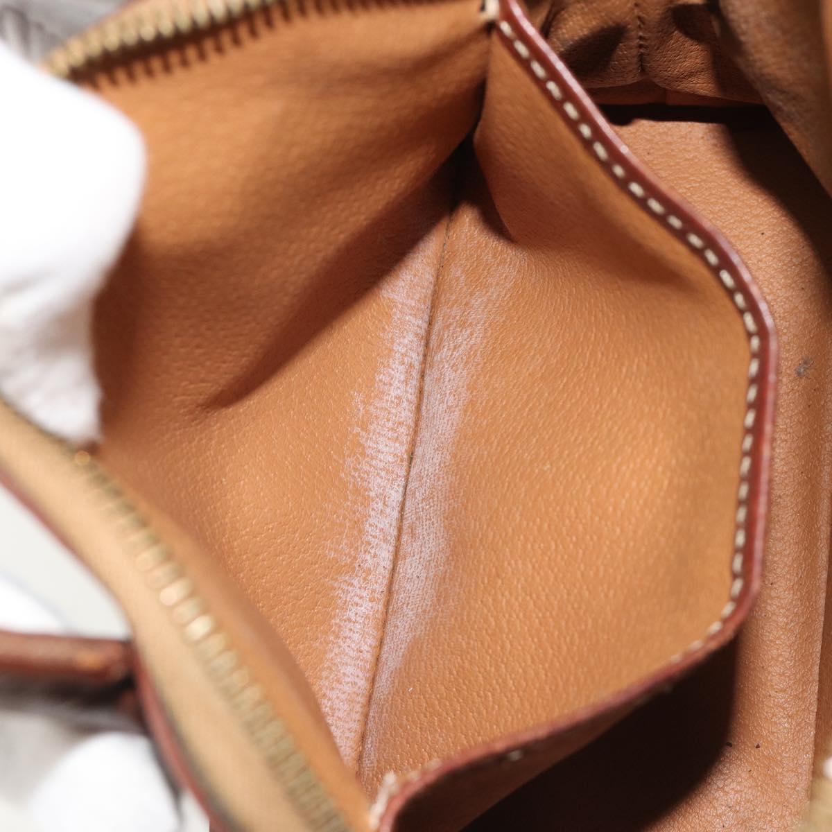 CELINE Macadam Canvas Hand Bag PVC Leather 2way Brown Gold Auth gh2206