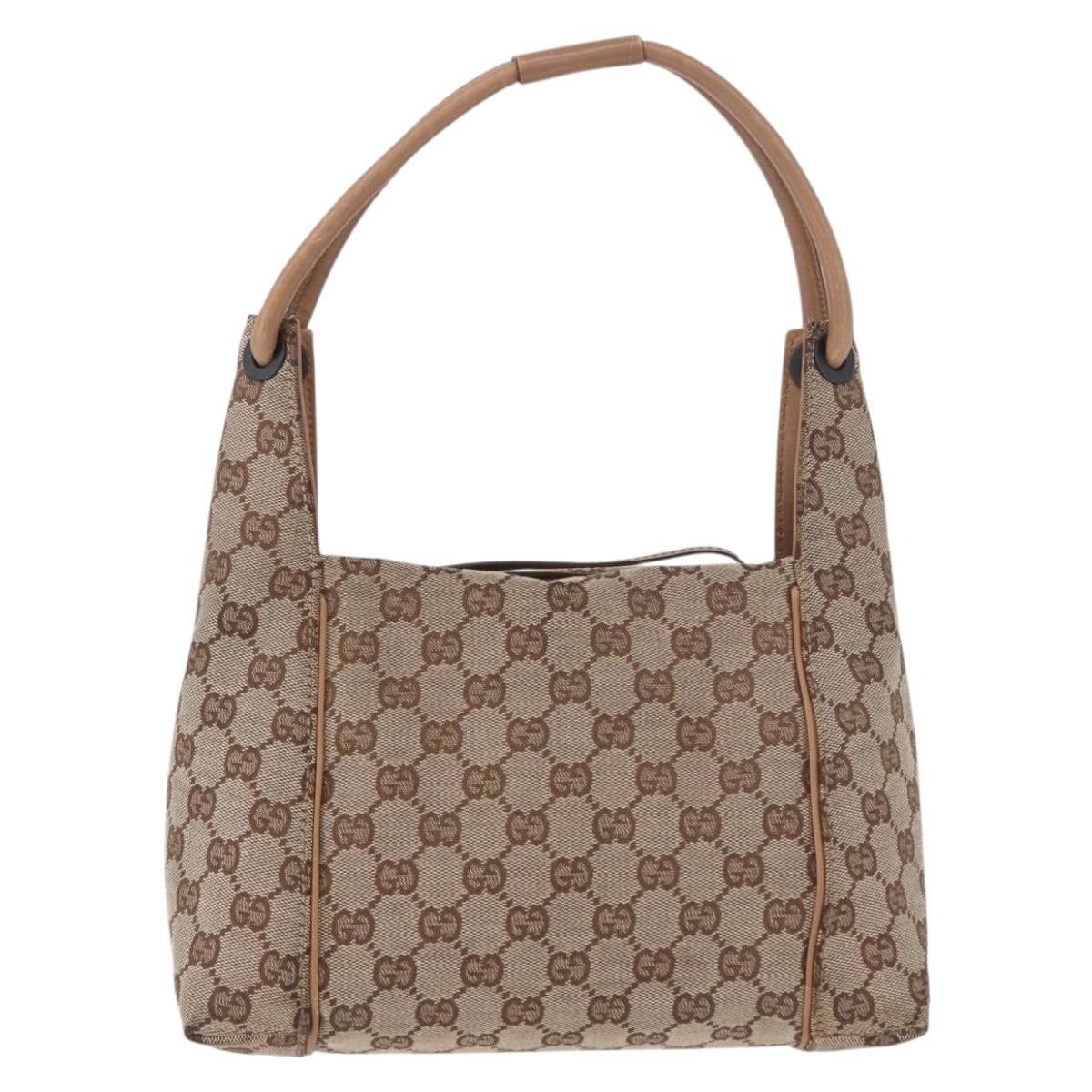 GUCCI GG Canvas Hand Bag Beige 101333 Auth gh2208