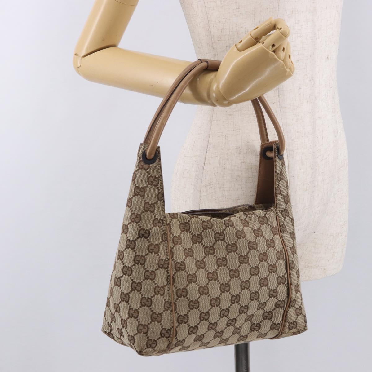 GUCCI GG Canvas Hand Bag Beige 101333 Auth gh2208