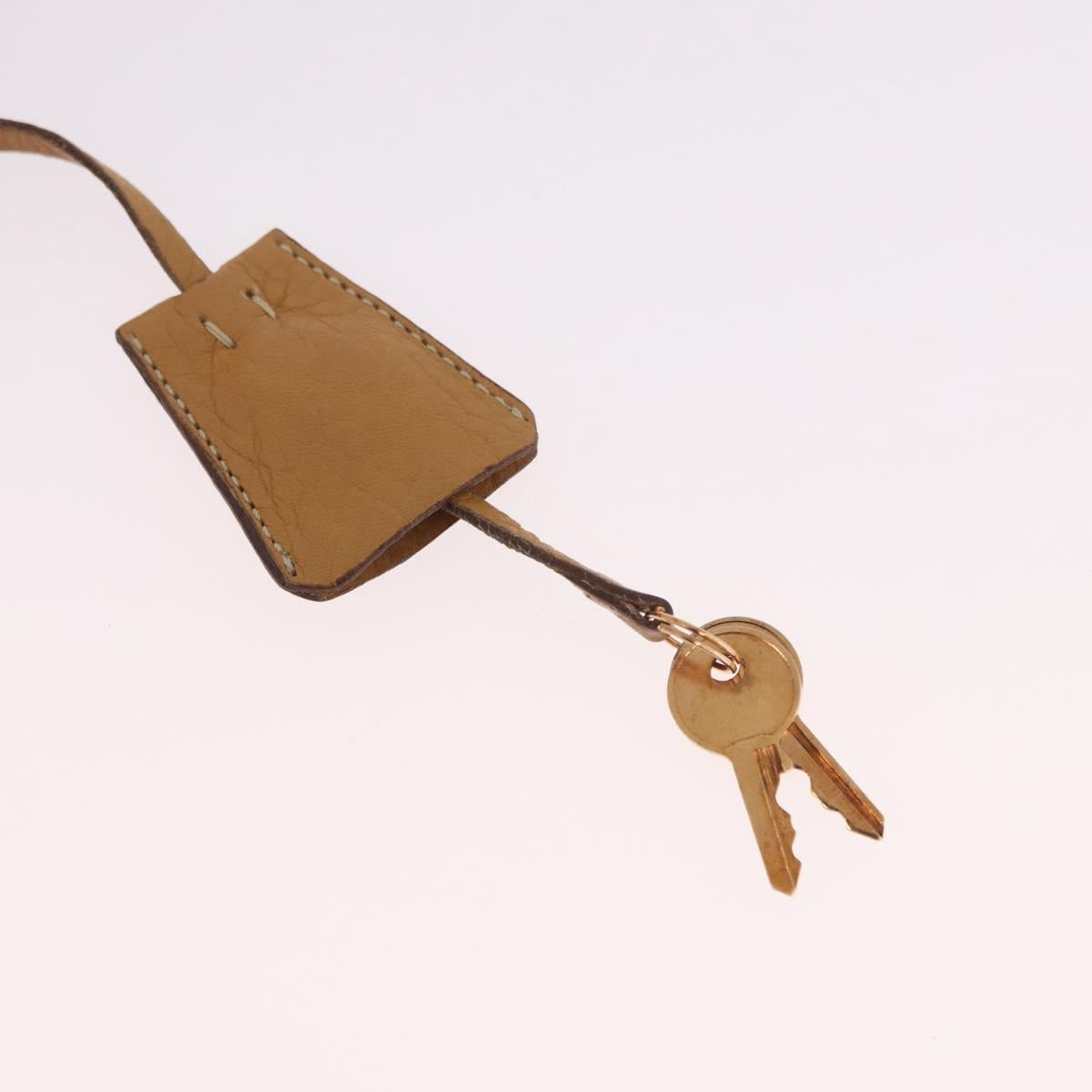 PRADA Chain Shoulder Bag Leather Beige Gold Auth gh2210A