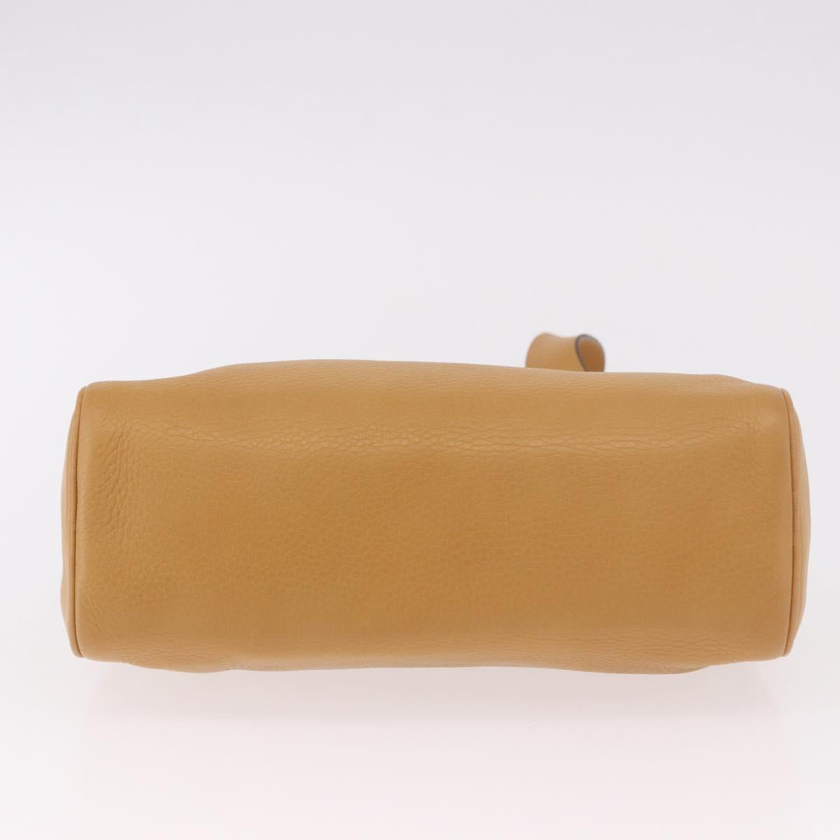 PRADA Chain Shoulder Bag Leather Beige Gold Auth gh2210A