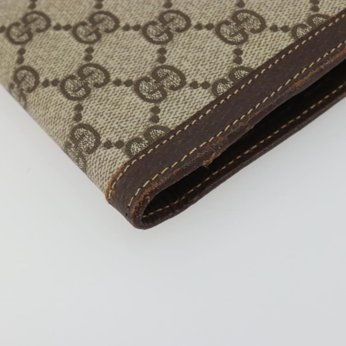 GUCCI GG Supreme Book Cover Day PVC Beige Gold Auth gh2217