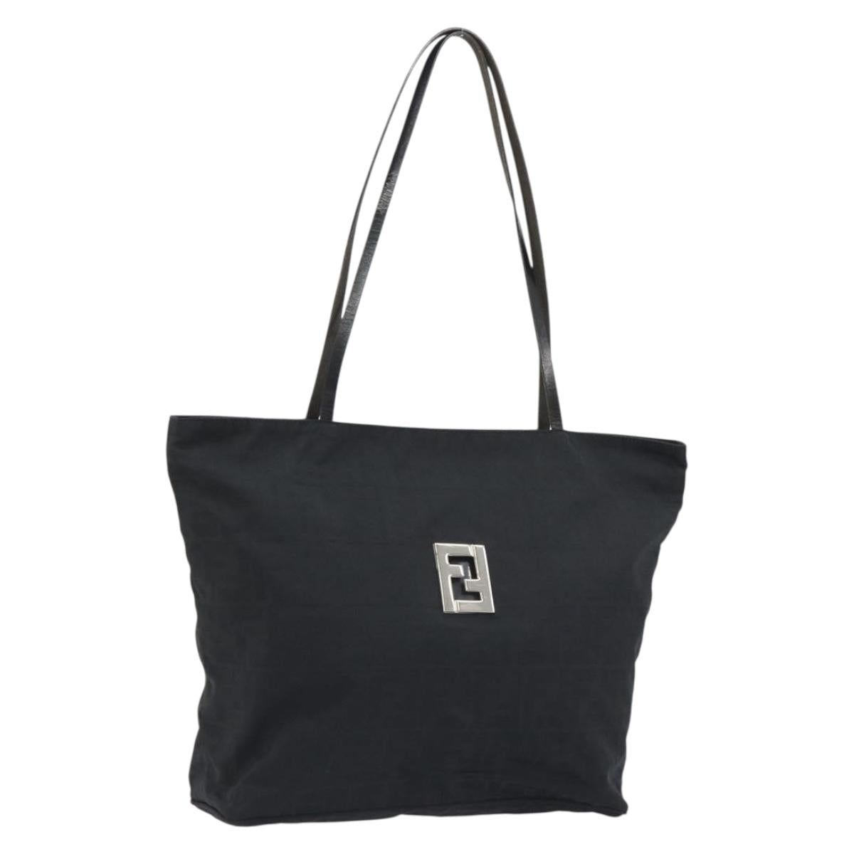 FENDI Zucca Canvas Mamma Baguette Tote Bag Brown Black Auth gh2218A
