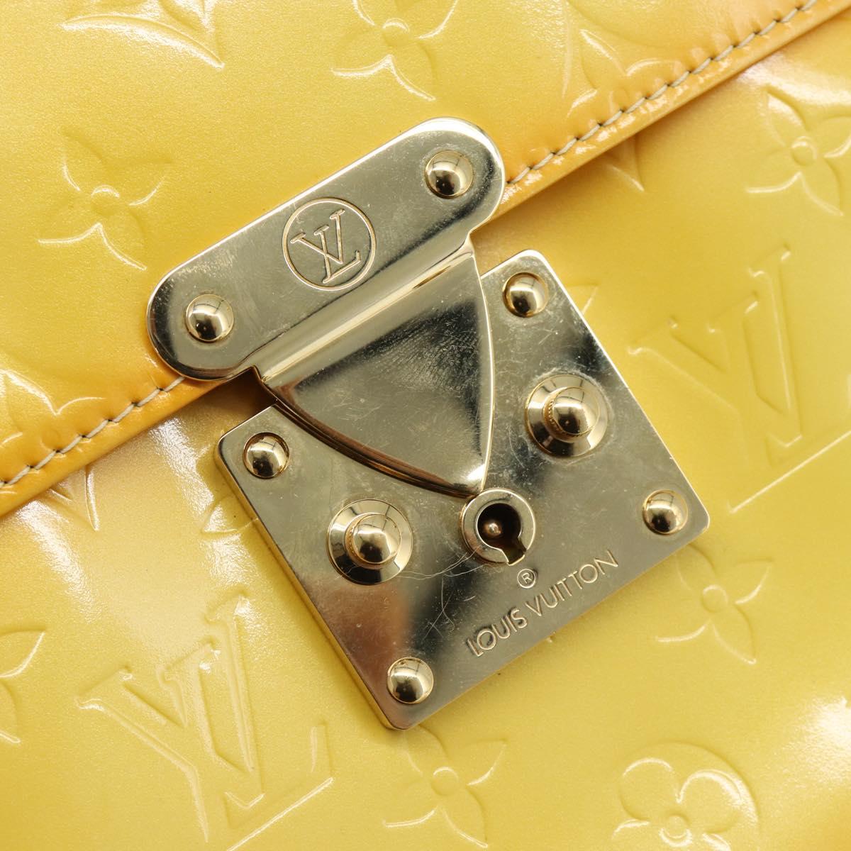 LOUIS VUITTON Monogram Vernis Spring Street Bag Lime Yellow M91068 Auth gh2220A