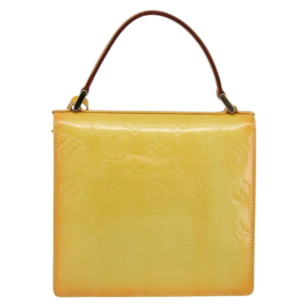 LOUIS VUITTON Monogram Vernis Spring Street Bag Lime Yellow M91068 Auth gh2220A