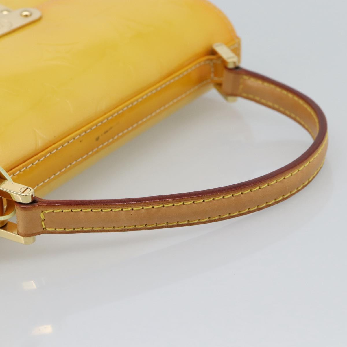 LOUIS VUITTON Monogram Vernis Spring Street Bag Lime Yellow M91068 Auth gh2220A