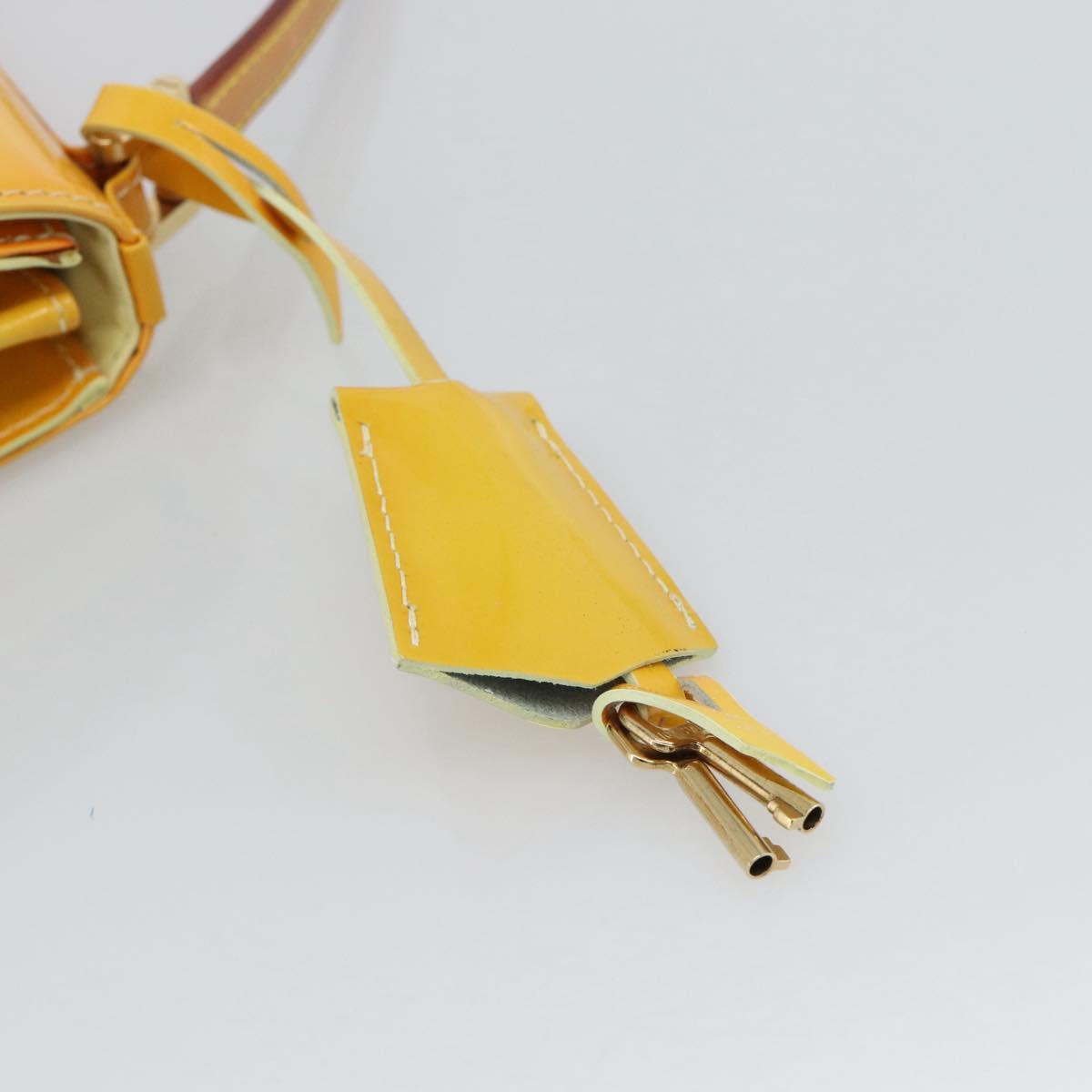 LOUIS VUITTON Monogram Vernis Spring Street Bag Lime Yellow M91068 Auth gh2220A