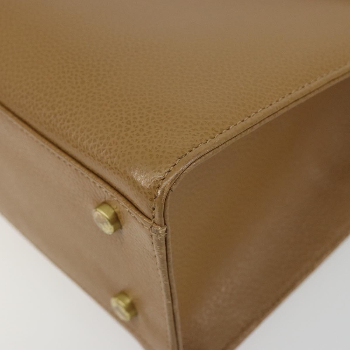 Coach Hand Bag Leather 2way Brown Gold Auth gh2221