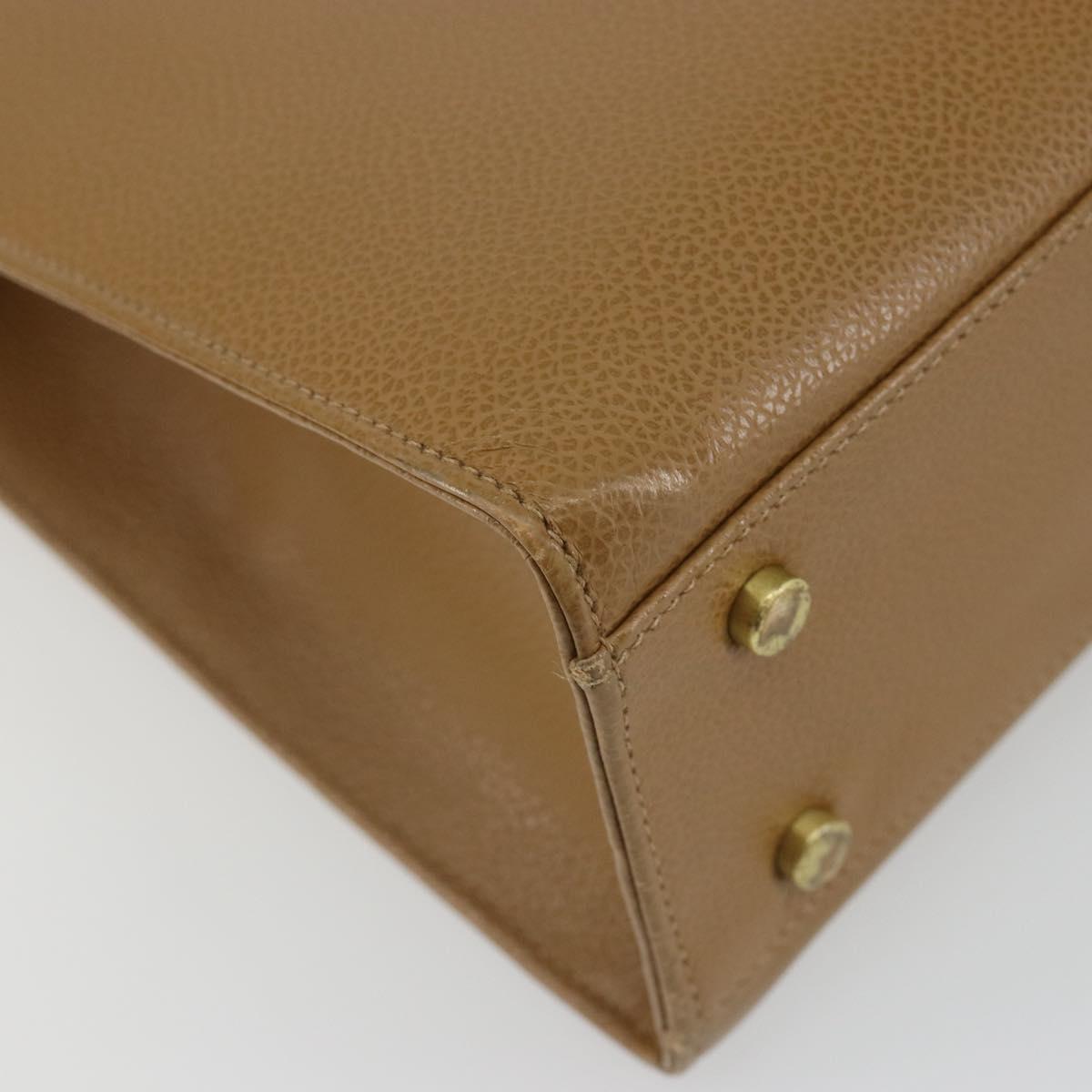 Coach Hand Bag Leather 2way Brown Gold Auth gh2221