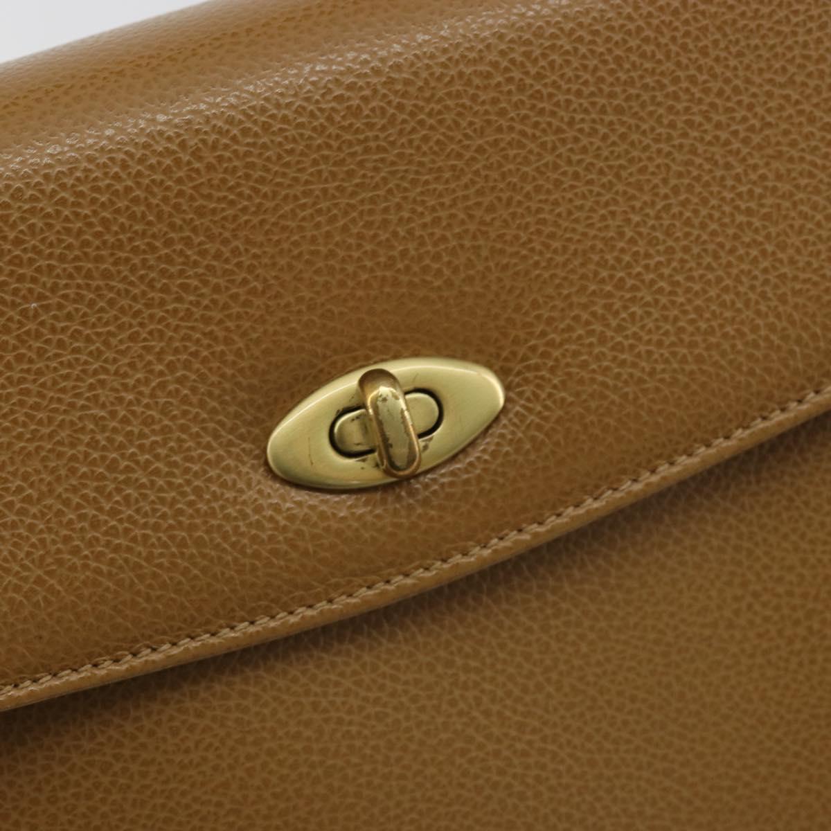 Coach Hand Bag Leather 2way Brown Gold Auth gh2221
