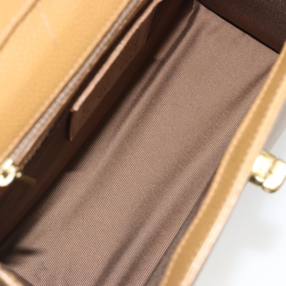 Coach Hand Bag Leather 2way Brown Gold Auth gh2221