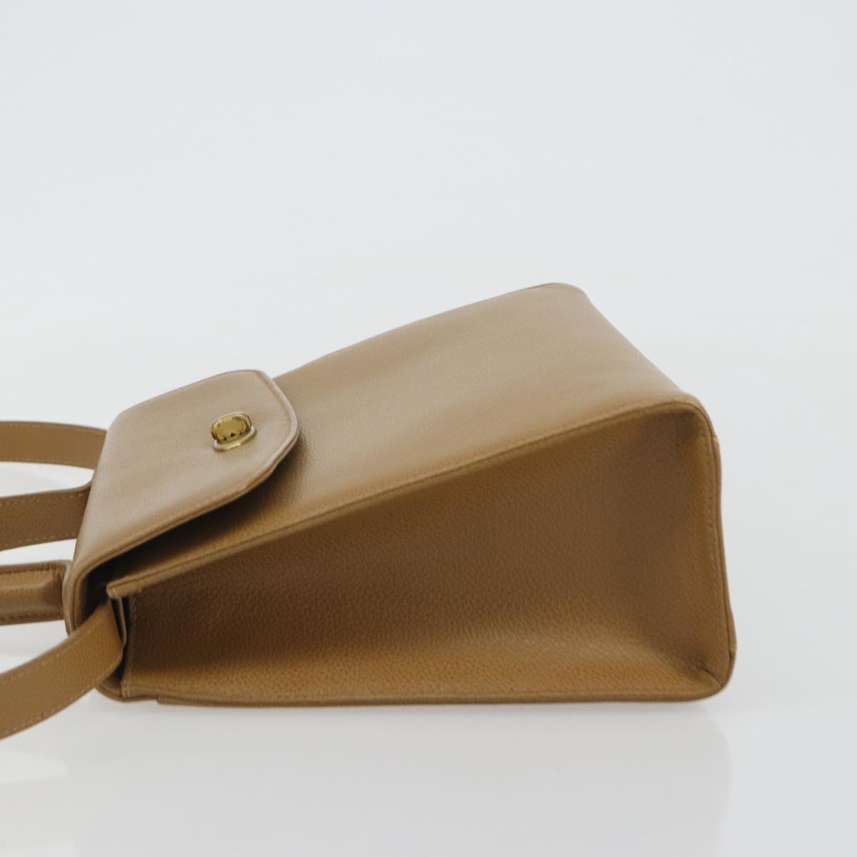 Coach Hand Bag Leather 2way Brown Gold Auth gh2221