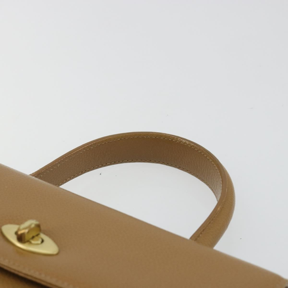 Coach Hand Bag Leather 2way Brown Gold Auth gh2221