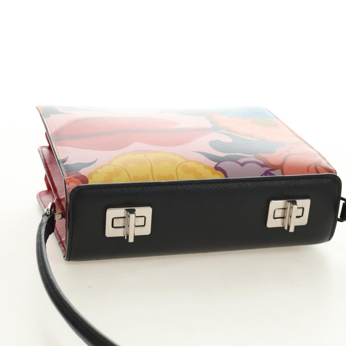 PRADA Shoulder Bag Safiano leather Multicolor Silver Auth gh2222SM