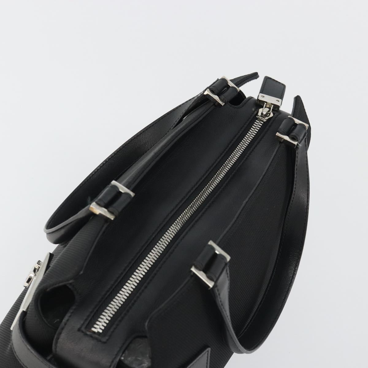Salvatore Ferragamo Hand Bag Canvas Black Silver Auth gh2223