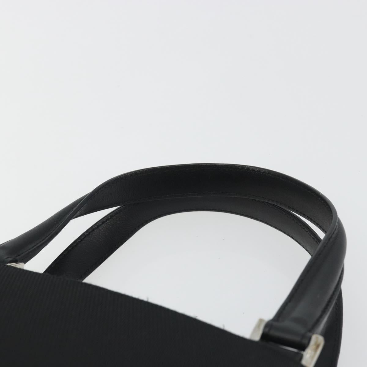 Salvatore Ferragamo Hand Bag Canvas Black Silver Auth gh2223