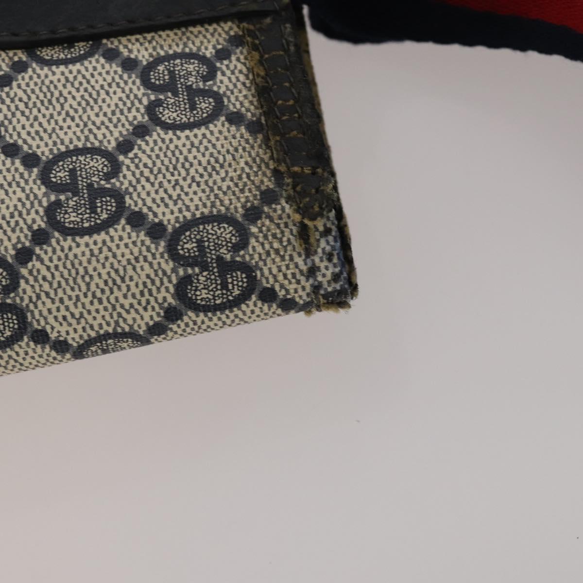 GUCCI GG Supreme Sherry Line Shoulder Bag PVC 2 Set Beige Navy Auth gh2228