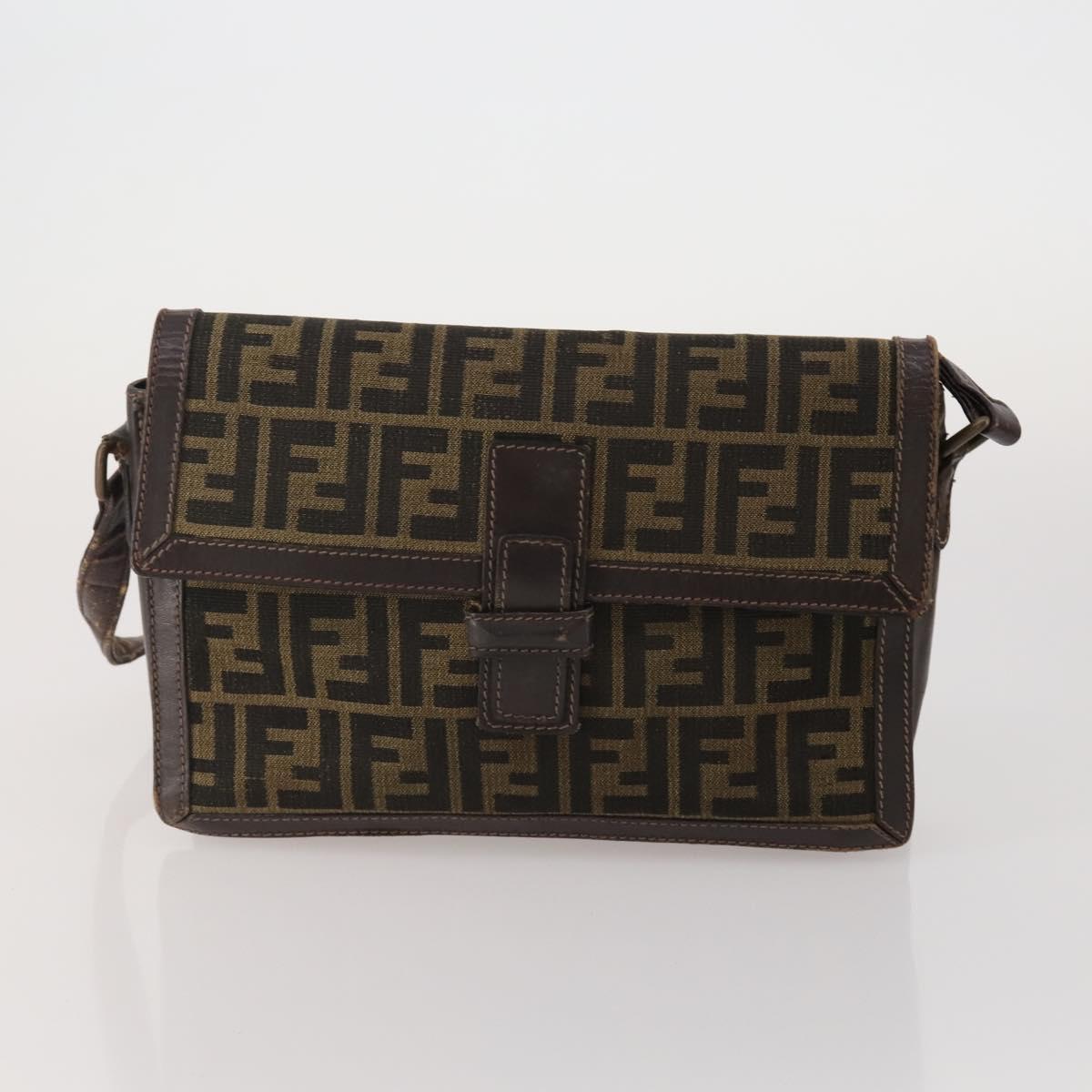 FENDI Celine MCM Clutch Bag Shoulder Bag Canvas Leather 5 Set Brown Auth gh2229