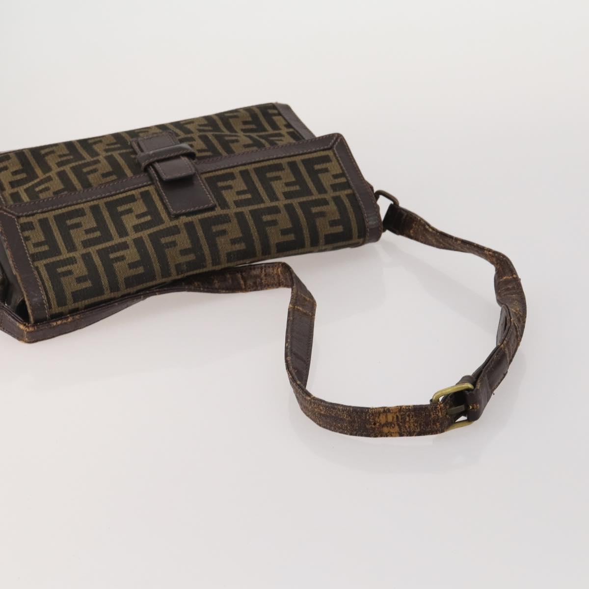 FENDI Celine MCM Clutch Bag Shoulder Bag Canvas Leather 5 Set Brown Auth gh2229
