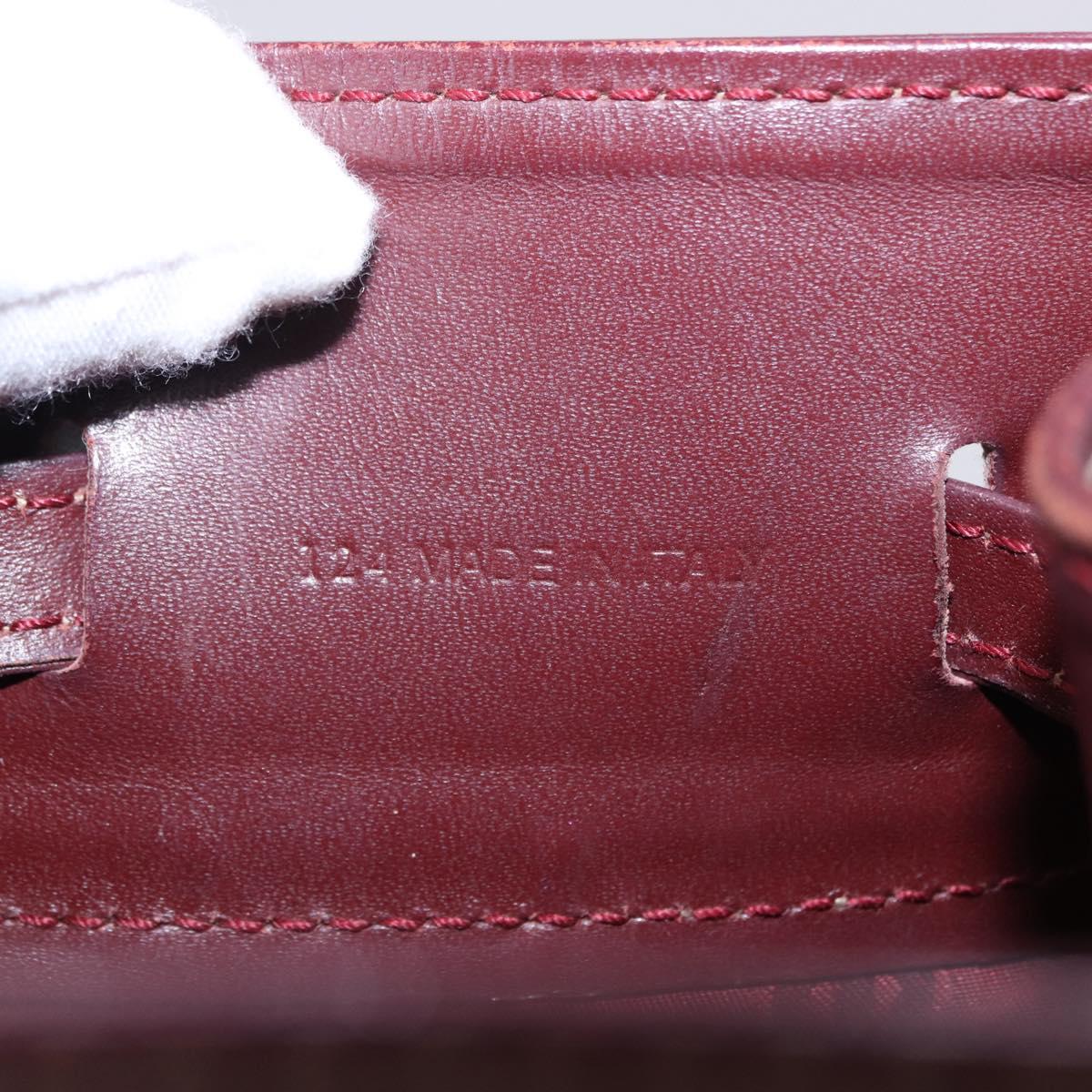 CARTIER Must Line Shoulder Bag Leather Bordeaux Gold Tone Auth gh2232