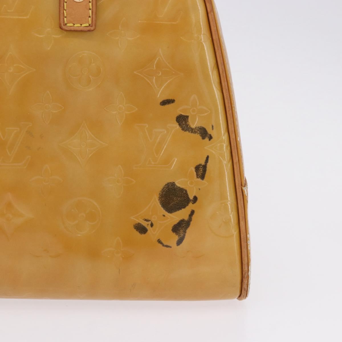 LOUIS VUITTON Monogram Vernis Tompkins Square Hand Bag Beige M91149 Auth gh2233