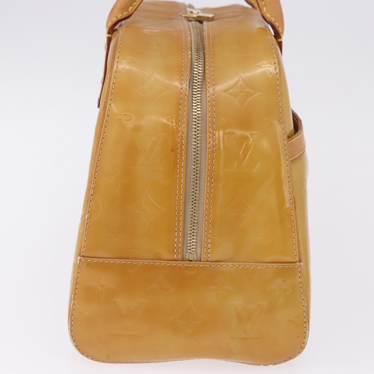 LOUIS VUITTON Monogram Vernis Tompkins Square Hand Bag Beige M91149 Auth gh2233
