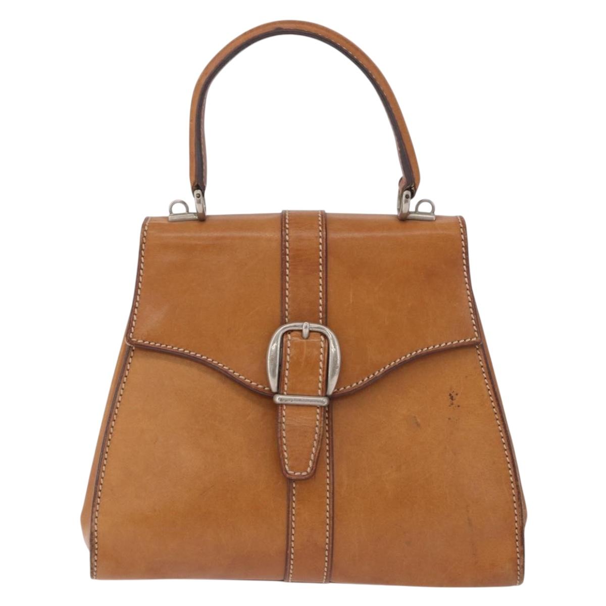 GUCCI Hand Bag Leather Beige Silver 000 1793 0286 Auth gh2234