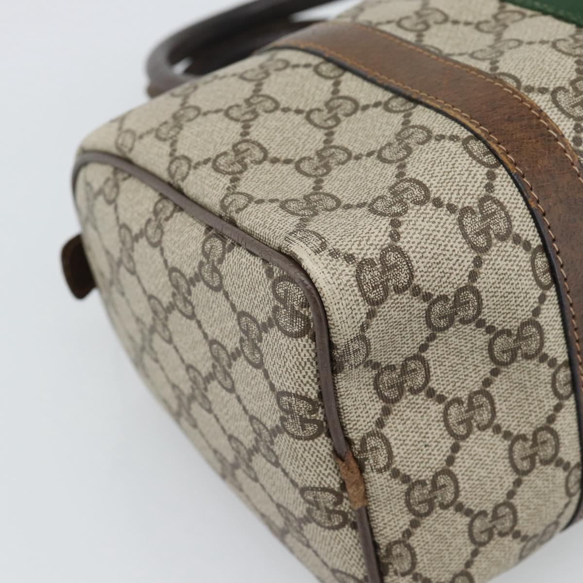 GUCCI GG Supreme Web Sherry Line Boston Bag PVC Beige 20 012 3841 Auth gh2240