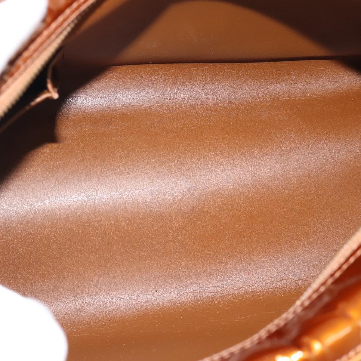 LOUIS VUITTON Monogram Vernis Tompkins Square Hand Bag Bronze M91103 Auth gh2241