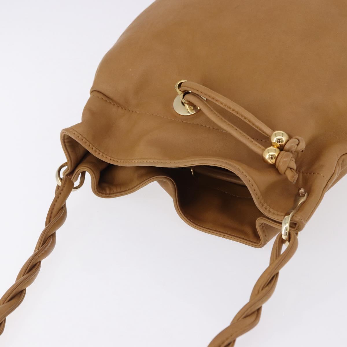 GUCCI Web Sherry Line Shoulder Bag Leather Brown Gold 001 056 0171 Auth gh2243A