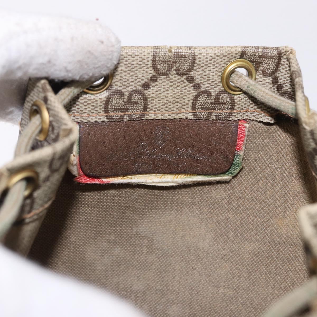 GUCCI GG Supreme Purse Pouch PVC Leather Beige Gold Tone 97 19 303 Auth gh2245
