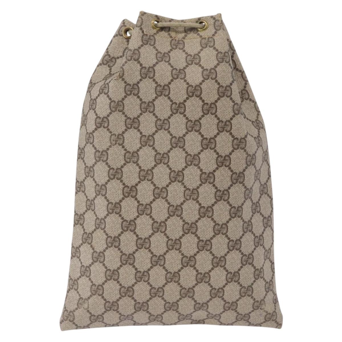 GUCCI GG Supreme Purse Pouch PVC Leather Beige Gold Tone 97 19 303 Auth gh2245